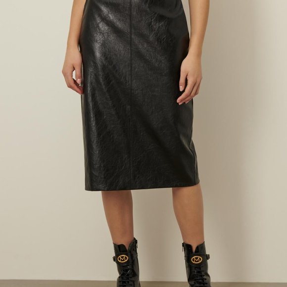 Marella Faux Leather Coated Pencil Skirt - 6 - Picture 14 of 15